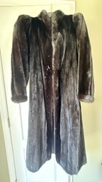 Vintage Full-Length Dark Brown Fur Coat