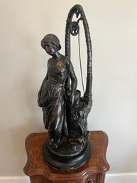 Rebecca At The Well' Or 'Young Woman At The Well' By French Sculptor Henri Honor Pl, Circa 1885