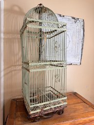 Vintage Style Green Decorative Birdcage