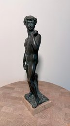 Bronze Statuette Replica Of Michelangelos Famous David - Gi. Mar