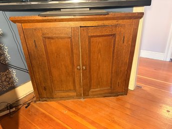 Vintage Wood Corner Cabinet