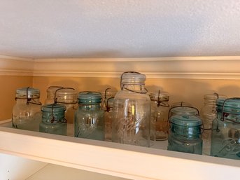 Clear And Turquoise Jars
