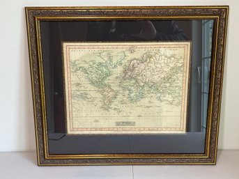 Framed World Map - London, Published By C. Smith 1808