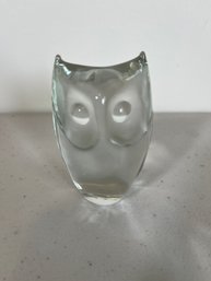 Glass Owl Signed