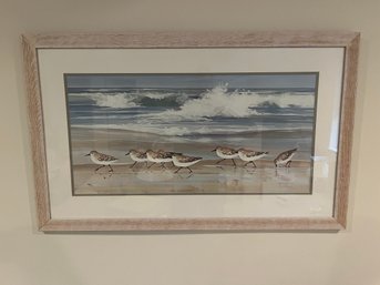 Whitewashed Framed And Matted Beach Scene By Jacqueline Penney