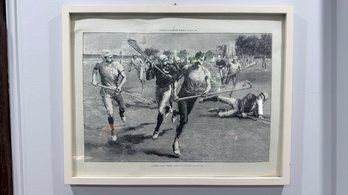 Framed Vintage Harper's Weekly Lacrosse Art Print