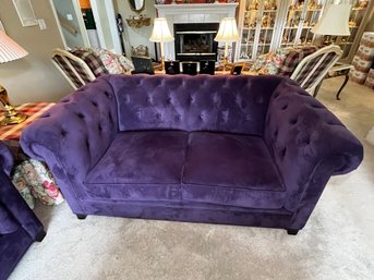 Martha Stewart Collection Macy's Purple Tufted Velvet Chesterfield Sofa - Statement Piece!