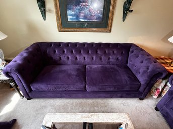 Martha Stewart Collection Macy's Purple Tufted Velvet Chesterfield  Couch - Statement Piece!