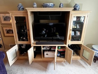 Lexington 3-Piece Light Wood Entertainment Center Media Wall Cabinet TV Console