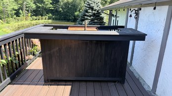 Black Wooden Patio Bar – Solid Frame (Needs Minor Fixes)