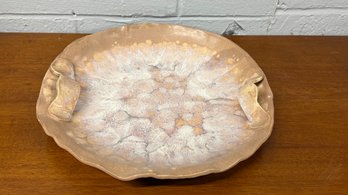 Glazed Pottery Plate With Handles