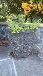 Large Rustic Weathered Charcoal Garden Planters – Set Of 2