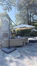 Large Cantilever Outdoor Patio Umbrella With Heavy-Duty Weighted Base
