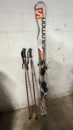 Salomon X-Drive All-Mountain Skis With Salomon Bindings And Matching Poles
