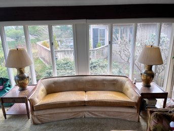 Vintage Mid-century Modern Or Hollywood Regency Style Curved Sofa