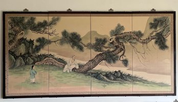 Four-panel Chinese Or Japanese Folding Screen (byobu)