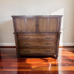 White Furniture Co Chest On Chest Mahogany Lingerie Chest Tall Dresser W Tambour Doors Glass Top
