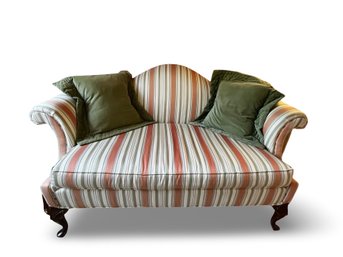 Vintage Chippendale-style Camelback Settee By North Hickory Furniture