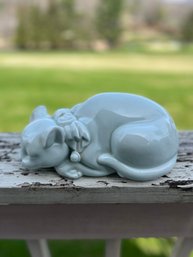 Vintage Porcelain Sleeping Cat Figurine, Specifically A Nemuri Neko (sleeping Cat) Style