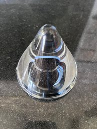 Signed Kosta Boda Atelier Art Glass Paperweight/sculpture, Likely Swedish Modernist Crystal.