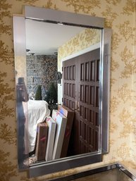 1970s1980s Contemporary / Hollywood Regency Style Oversized Wall Mirror, With Strong Art Deco Influence.