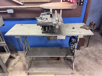 Vintage Sears Dunlap 103.0214 Tilting Arbor Table Saw Bench Saw Cast Iron Top W/ Stand