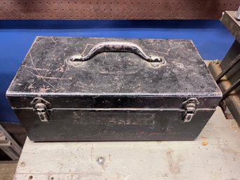 Vintage Industrial Metal Toolbox