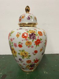 Vintage Jaeger & Co. Vase PMR Bavaria  Flowers With Gold Accents Germany