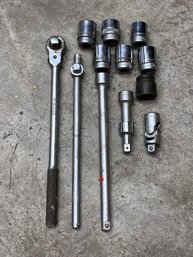 Mixed Vintage Socket Wrench Lot Snap-On Challenger Williams USA 3/4  Drive Ratchet Extensions