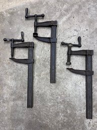 Antique Wetzler Cast Iron Bar Clamps, Originally Manufactured In Long Island City, NY.