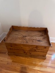 Solid Wood Storage Truck With Carved Decorative Top