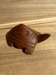 Hand Carved Folk Art Wood Turtle