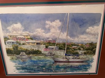 Framed Artwork Sail Boat