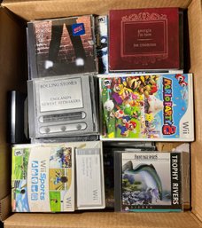 Box Of Wii Games, CDs, DVDs