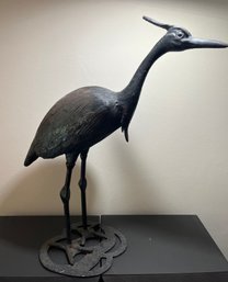 Metal Heron Statue