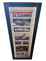 Framed Dealer Sales Brochure For The 1987 Chevrolet El Camino