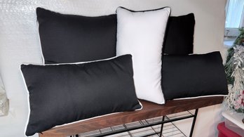 Sophisticated Black And White Designer Accent Pillow Set