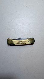Vintage Schrade USA Scrimshaw Lockback Folding Pocket Knife