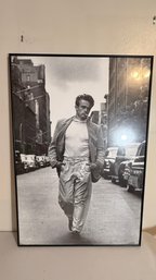 Black And White Print Of James Dean Walking Down A New York City Street
