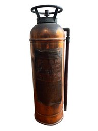 Vintage Copper And Brass Fire Extinguisher