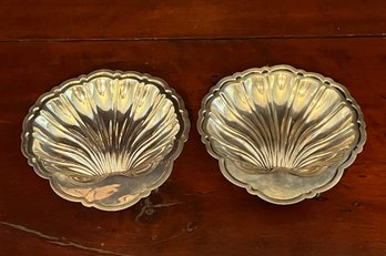 Pair Shreve Crump & Low Co. Sterling Silver Shell-Form Dishes – 137 Grams Total