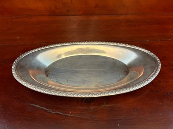 Sterling Silver Oval Serving Platter / Tray – Rope Edge – 239g