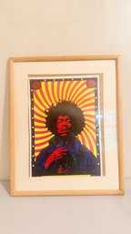 Framed Vintage Psychedelic Art Print Of Jimi Hendrix