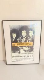 Framed Reproduction Concert Poster Advertising The Jimi Hendrix Experience Live In Person At Boston Garden On