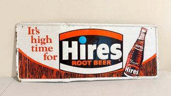 Vintage 1960s Hires Root Beer Single-sided Embossed Tin (SST) Advertising Sign