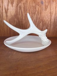 Ceramic Antler Trinket Or Jewelry Dish