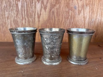 Vintage Mint Julep Cups With A Beaded Edge