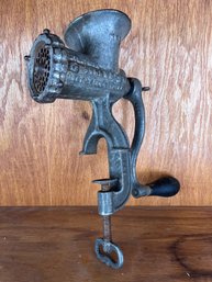 Antique Cast Iron Hand-crank Meat Grinder,  Enterprise Model No. 5