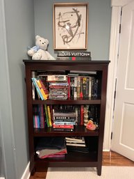 Traditional Dark Wood Finish Three-Tier Bookcase