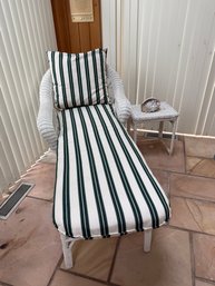 Vintage Wicker Lounge Chair And Side Table